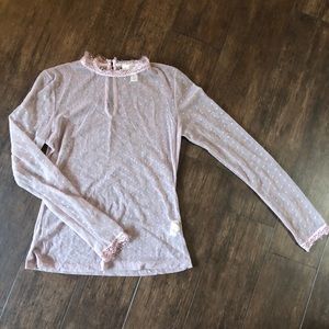 Sheer light purple long sleeve top